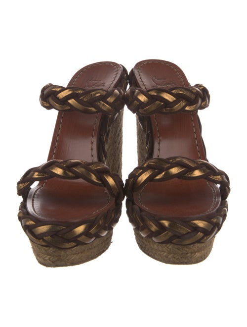 Christian Louboutin Suede Floral Print Espadrilles