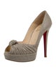 Christian Louboutin Canvas Pleated Accents Pumps