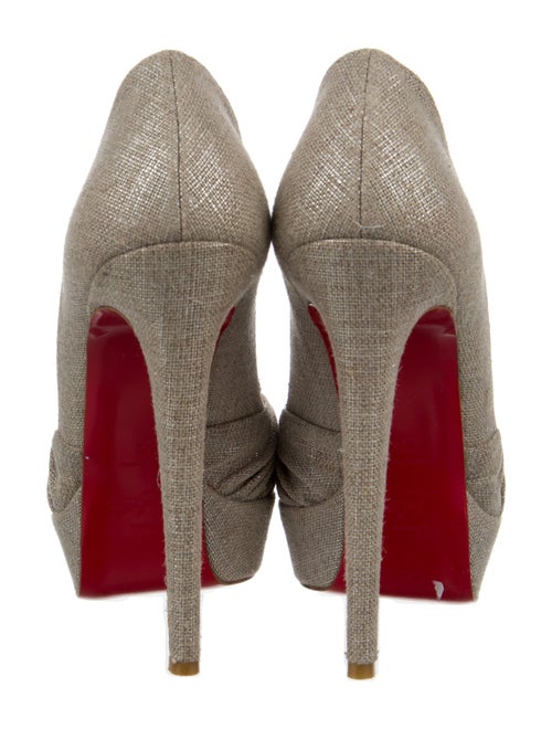 Christian Louboutin Canvas Pleated Accents Pumps