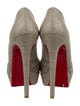 Christian Louboutin Canvas Pleated Accents Pumps