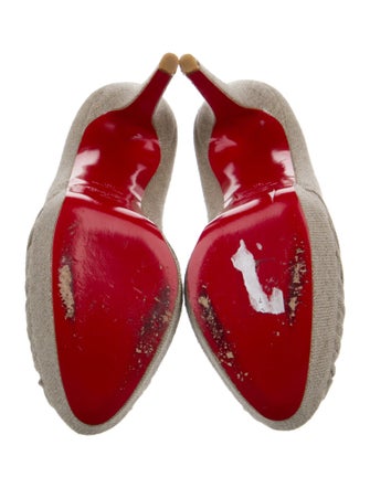 Christian Louboutin Canvas Pleated Accents Pumps