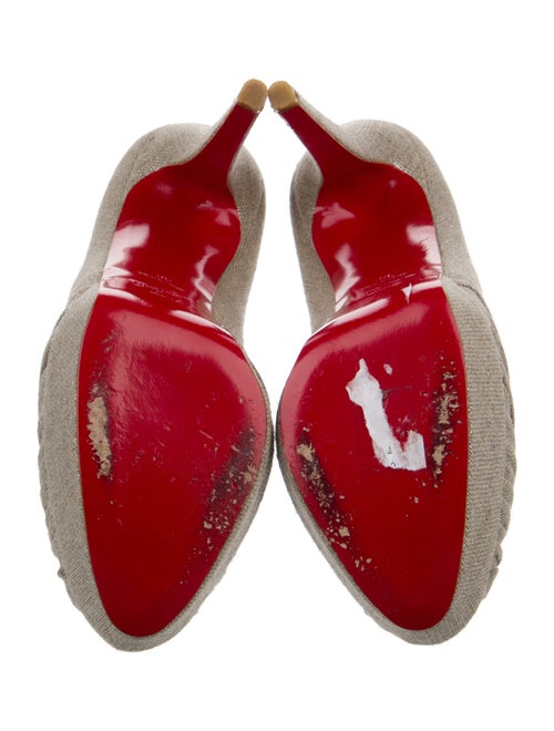 Christian Louboutin Canvas Pleated Accents Pumps