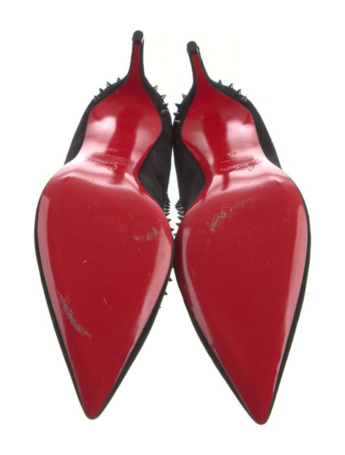 Christian Louboutin Spike Accents Suede Pumps