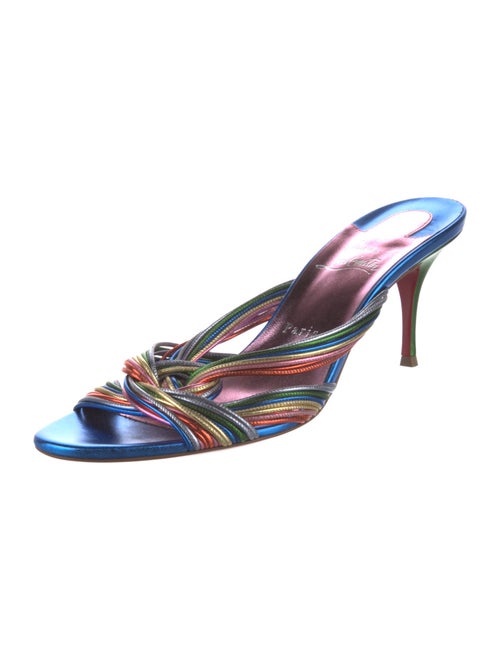 Christian Louboutin Leather Printed Slides