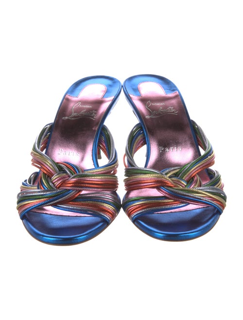 Christian Louboutin Leather Printed Slides