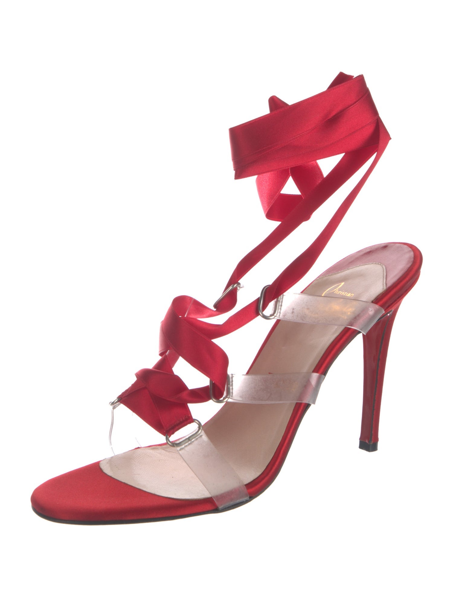 Christian Louboutin Satin Gladiator Sandals