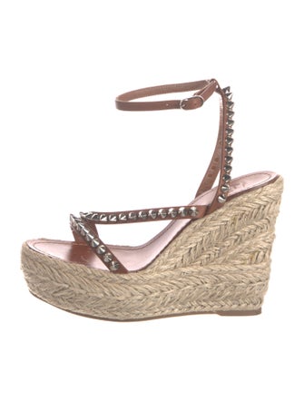 Christian Louboutin Spike Accents Leather Espadrilles