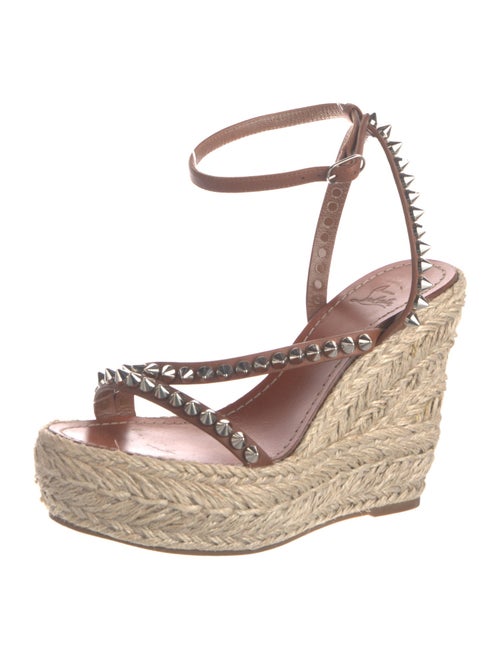 Christian Louboutin Spike Accents Leather Espadrilles