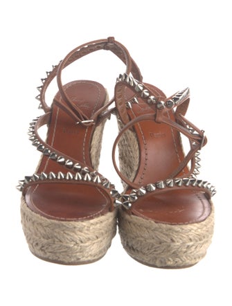 Christian Louboutin Spike Accents Leather Espadrilles