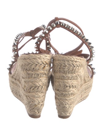Christian Louboutin Spike Accents Leather Espadrilles