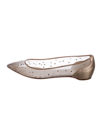 Christian Louboutin Mesh Glitter Accents Ballet Flats