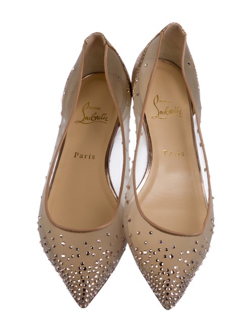 Christian Louboutin Mesh Glitter Accents Ballet Flats