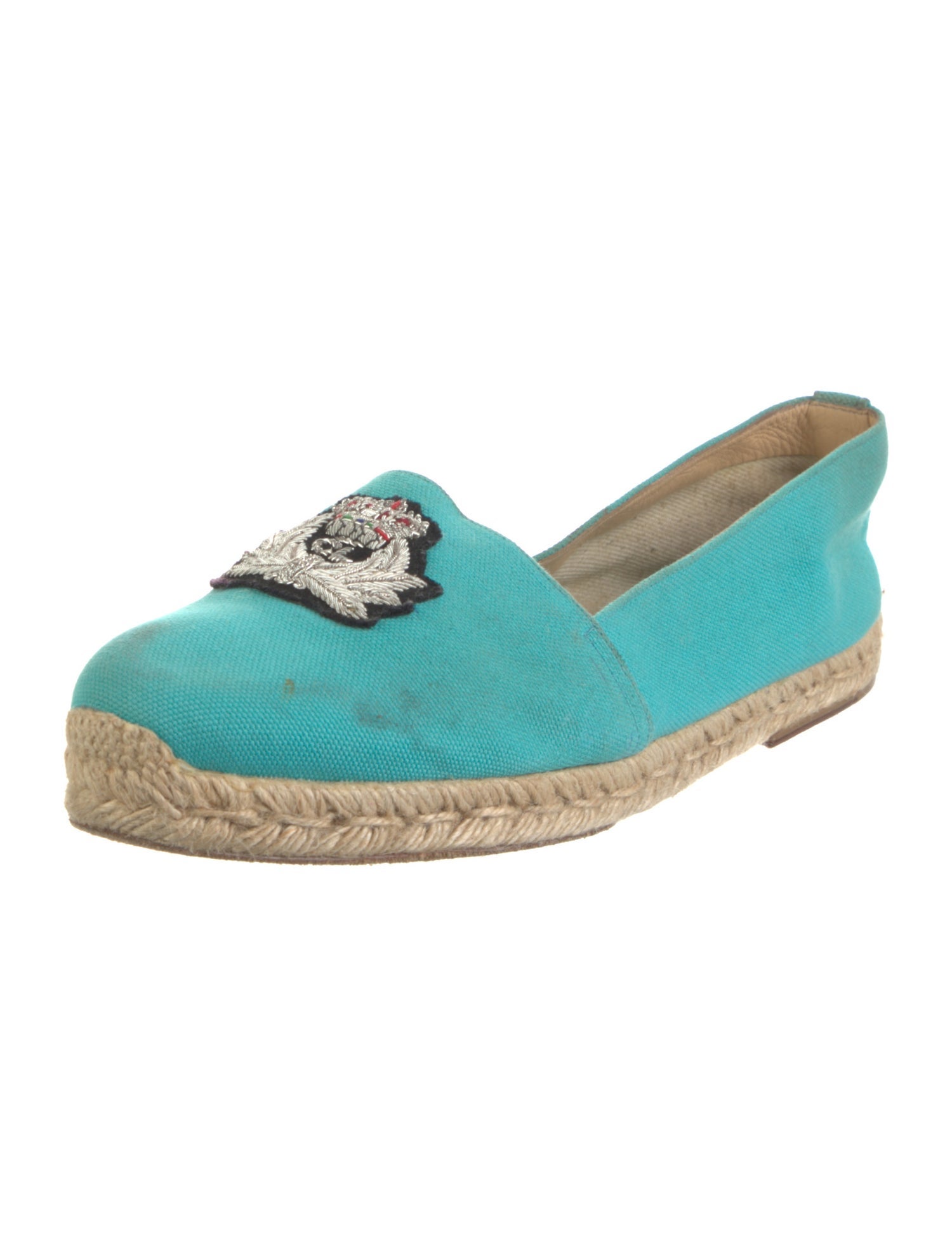 Christian Louboutin Canvas Embroidered Accent Espadrilles