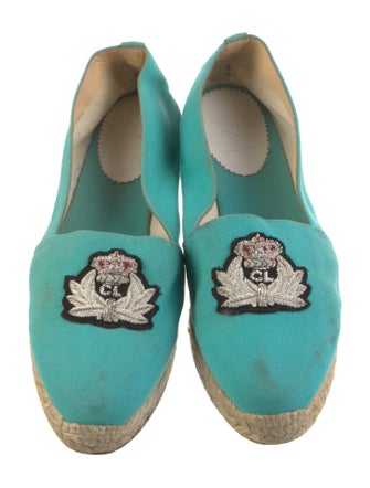 Christian Louboutin Canvas Embroidered Accent Espadrilles