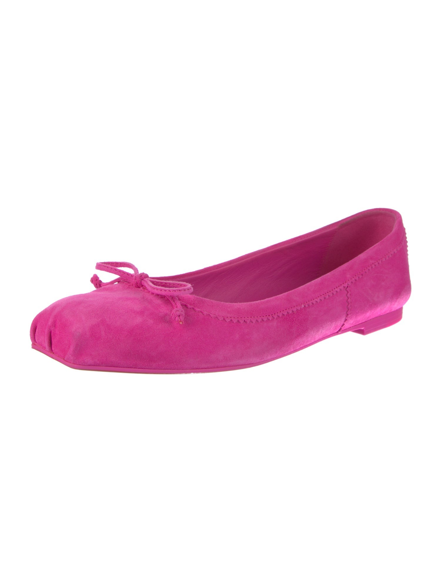 Christian Louboutin Suede Bow Accents Ballet Flats