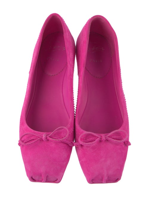 Christian Louboutin Suede Bow Accents Ballet Flats