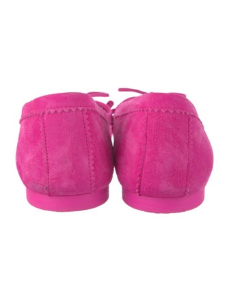 Christian Louboutin Suede Bow Accents Ballet Flats