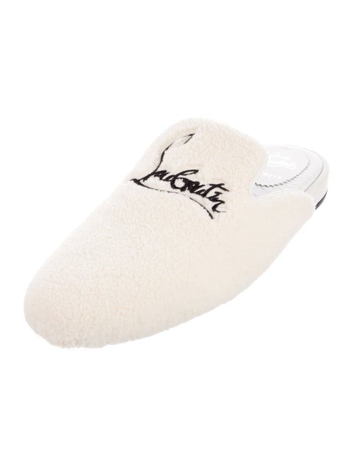 Christian Louboutin Shearling Embroidered Accent Slippers