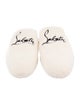 Christian Louboutin Shearling Embroidered Accent Slippers