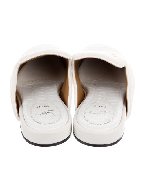 Christian Louboutin Shearling Embroidered Accent Slippers