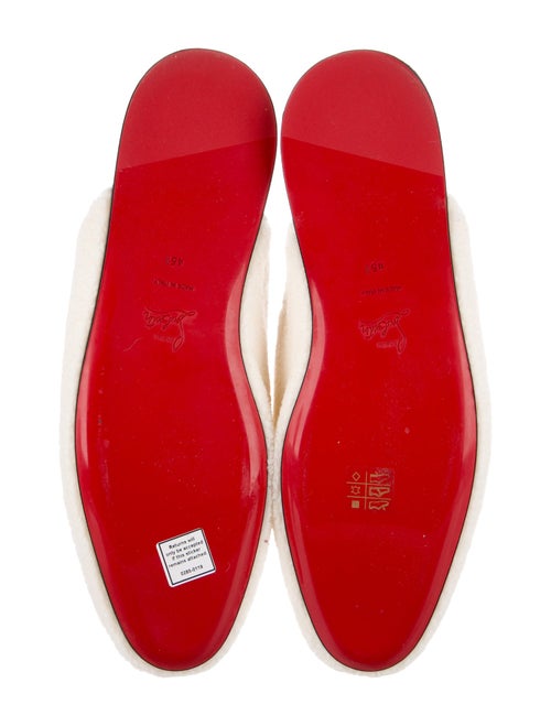 Christian Louboutin Shearling Embroidered Accent Slippers