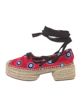 Christian Louboutin Satin Printed Espadrilles