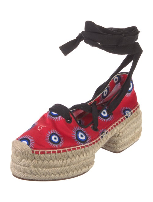 Christian Louboutin Satin Printed Espadrilles