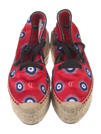 Christian Louboutin Satin Printed Espadrilles