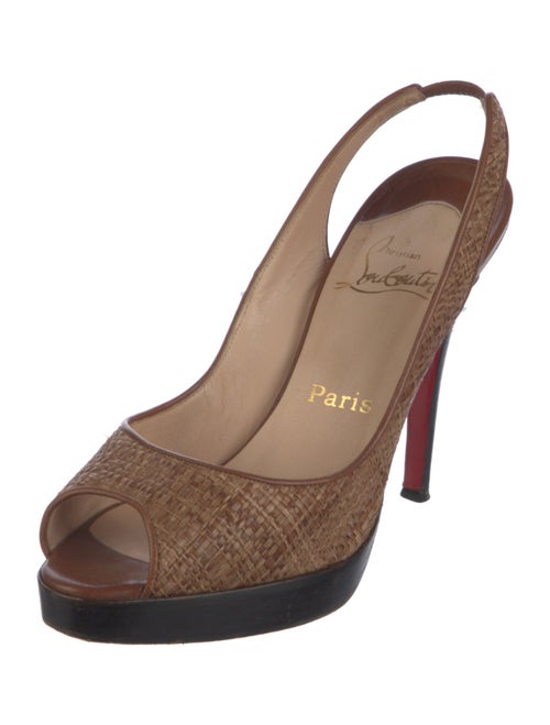 Christian Louboutin Raffia Slingback Pumps