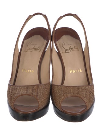 Christian Louboutin Raffia Slingback Pumps