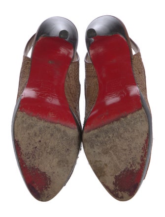 Christian Louboutin Raffia Slingback Pumps