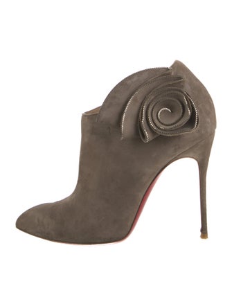 Christian Louboutin Suede Chain-Link Accents Boots