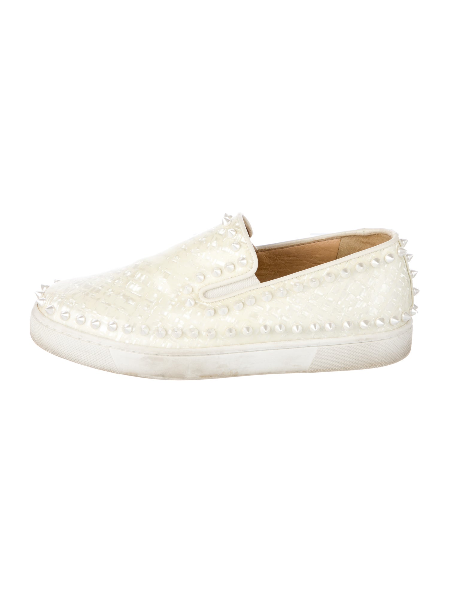 Christian Louboutin Spike Accents Leather Sneakers