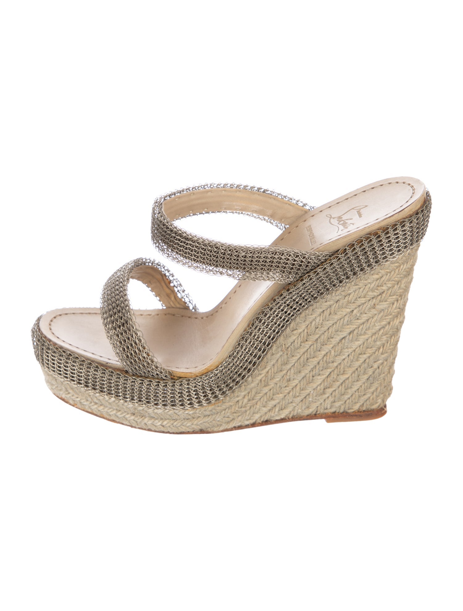 Christian Louboutin Metal Chain-Link Accents Espadrilles