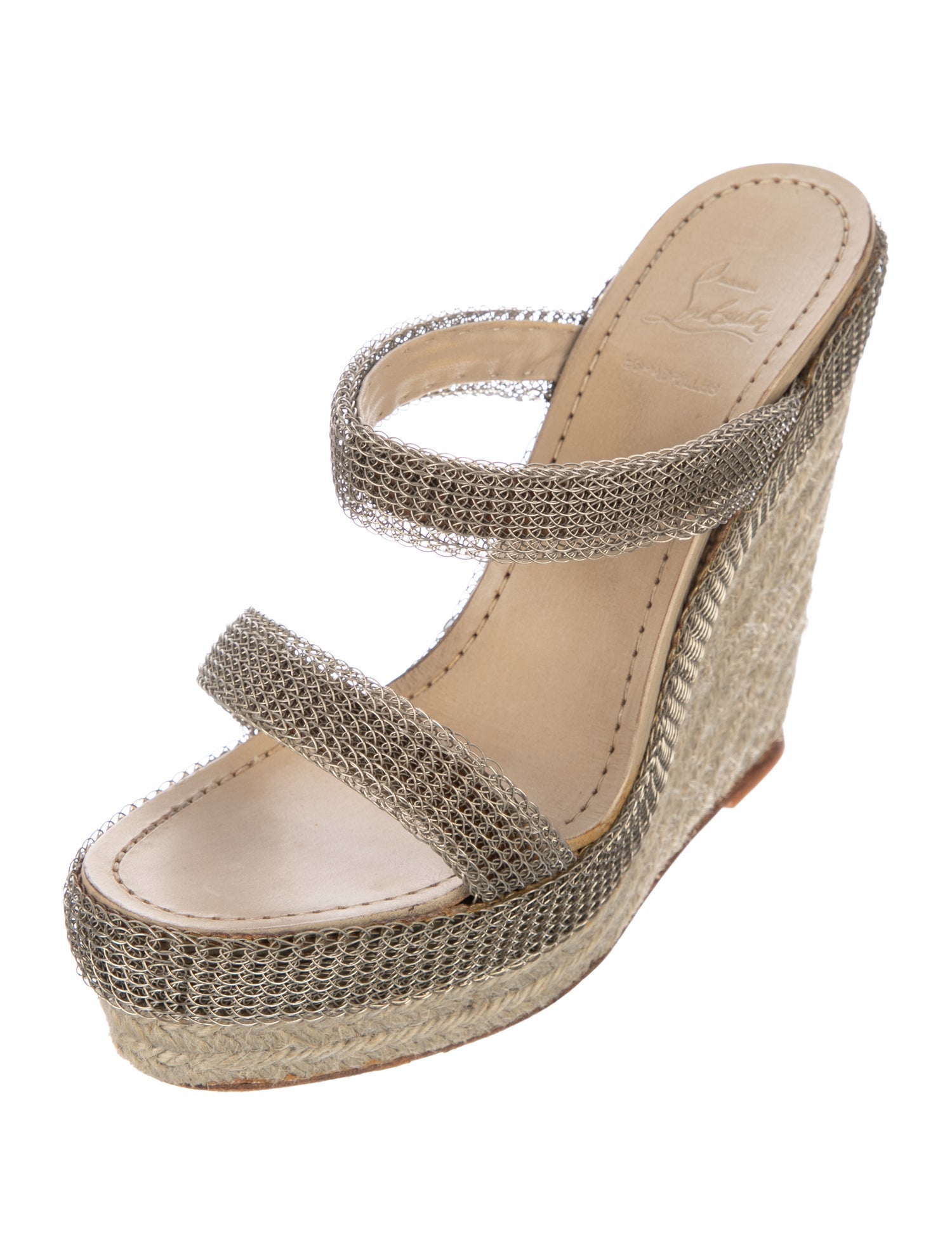 Christian Louboutin Metal Chain-Link Accents Espadrilles