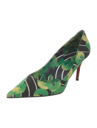 Christian Louboutin Canvas Printed Pumps