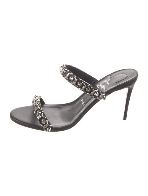 Christian Louboutin Spike Accents Leather Slides