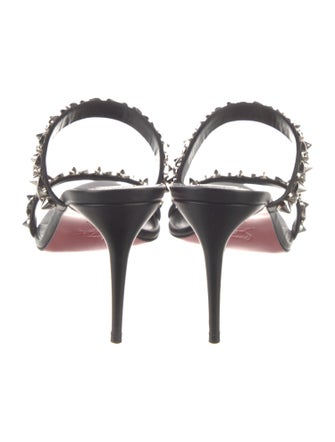 Christian Louboutin Spike Accents Leather Slides