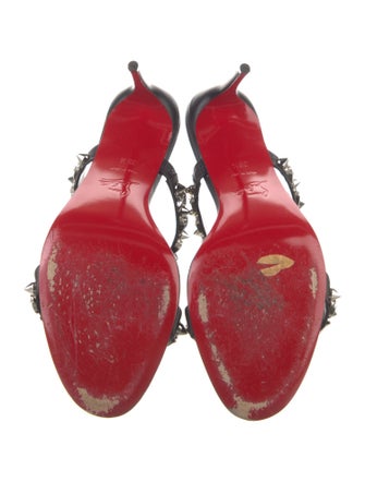 Christian Louboutin Spike Accents Leather Slides