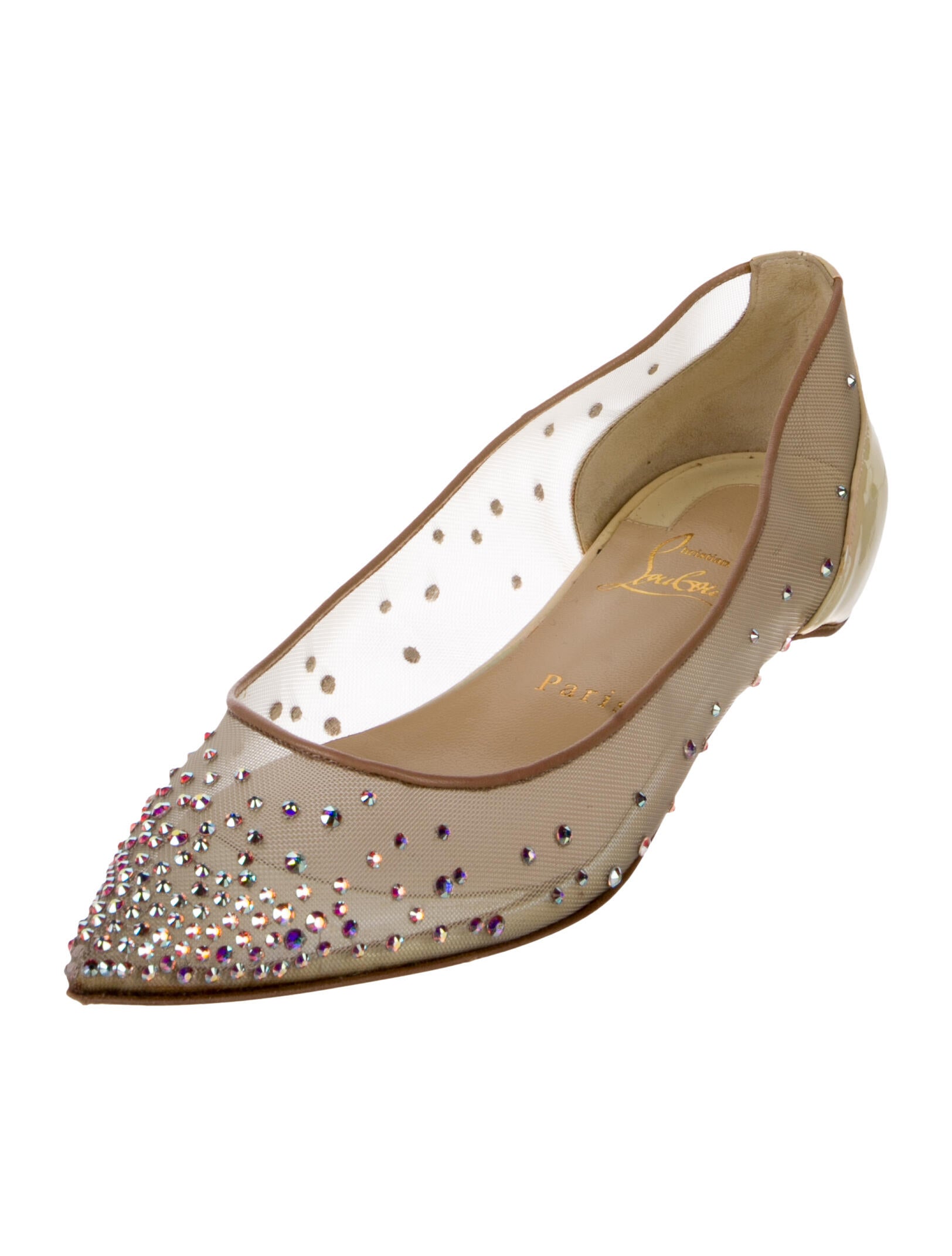 Christian Louboutin Mesh Studded Accents Flats