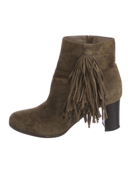 Christian Louboutin Suede Fringe Trim Accent Boots