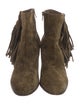 Christian Louboutin Suede Fringe Trim Accent Boots