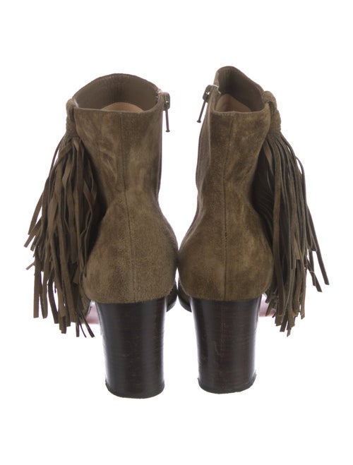 Christian Louboutin Suede Fringe Trim Accent Boots