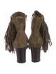 Christian Louboutin Suede Fringe Trim Accent Boots