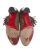 Christian Louboutin Suede Fringe Trim Accent Boots