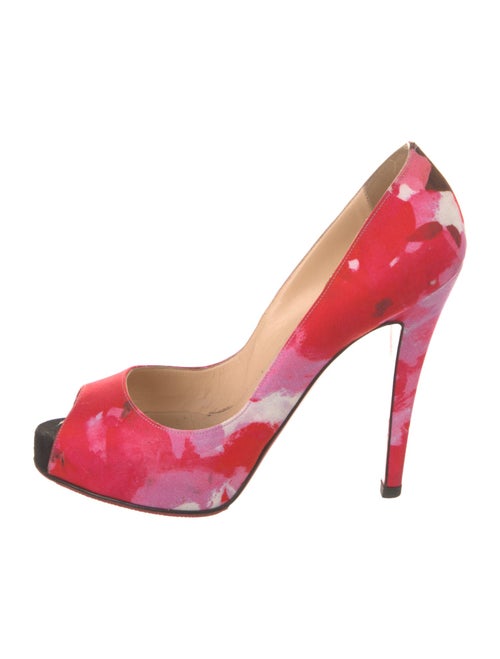 Christian Louboutin Neoprene Floral Print Pumps
