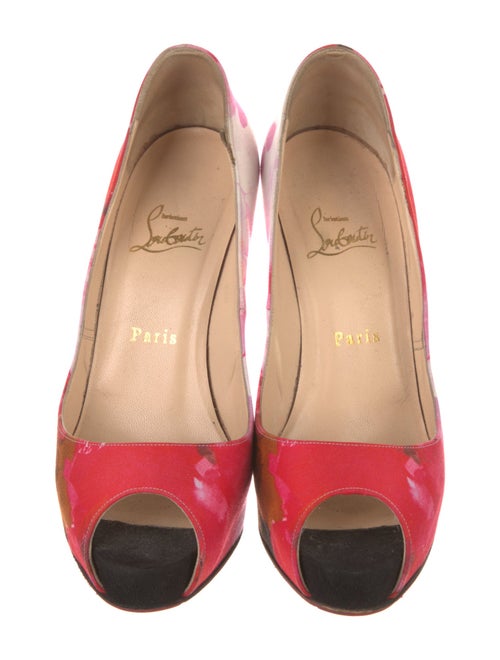 Christian Louboutin Neoprene Floral Print Pumps
