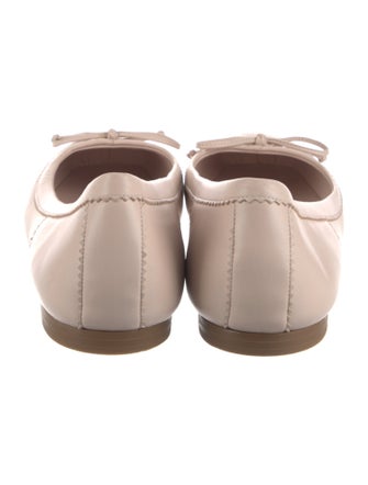 Christian Louboutin Leather Bow Accents Ballet Flats