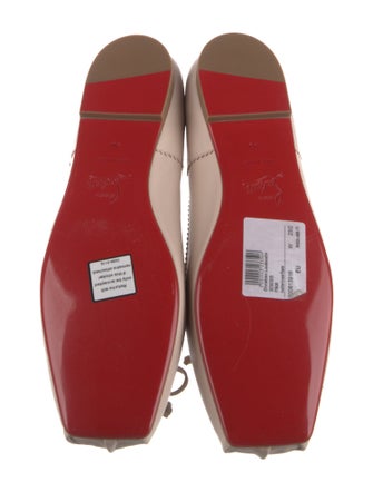 Christian Louboutin Leather Bow Accents Ballet Flats