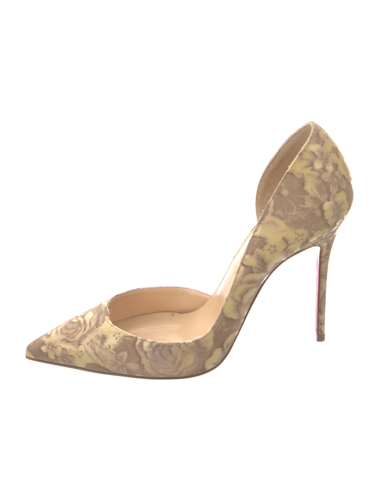 Christian Louboutin Canvas Floral Print D'Orsay Pumps